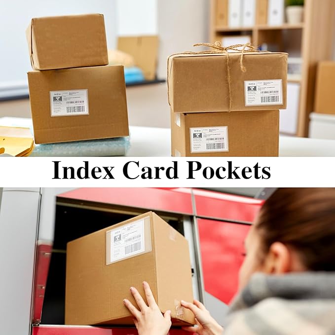 48 Pack Adhesive Index Card Holders, Top Loading, Strong Adhesive, Fits Bins - Image 4