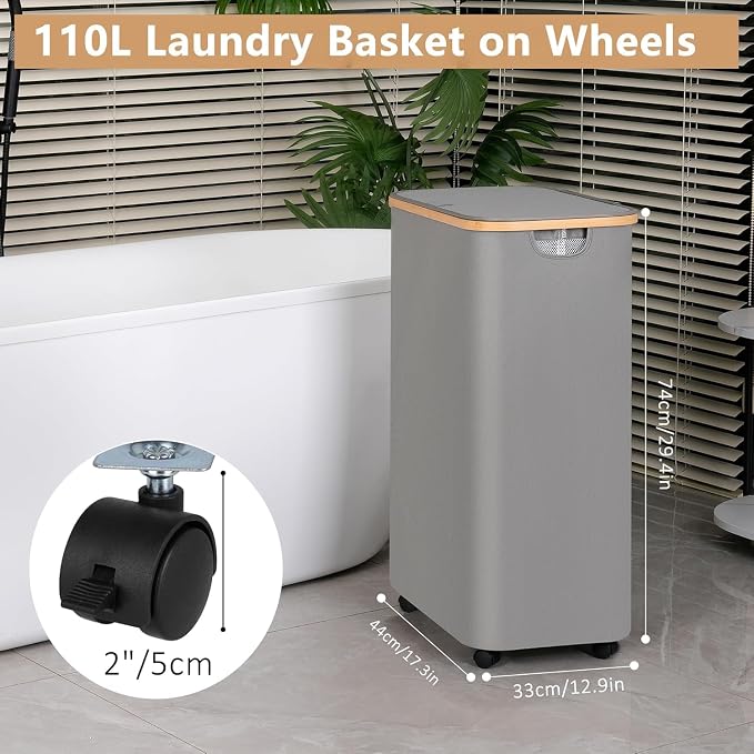 iEGrow Laundry Hamper, Narrow Laundry Basket - Image 5