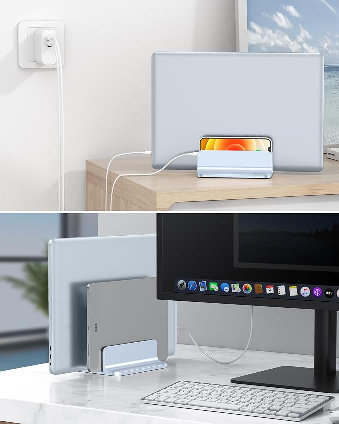 OMOTON Vertical Laptop Stand, Desktop Aluminum Mac Book Stand - Image 7