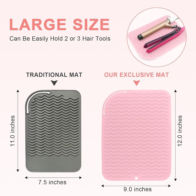 Plus Size Silicone Heat Resistant Mat, Portable Travel Hot Tools Pad Cover - Image 4