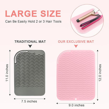 Plus Size Silicone Heat Resistant Mat, Portable Travel Hot Tools Pad Cover - Image 4