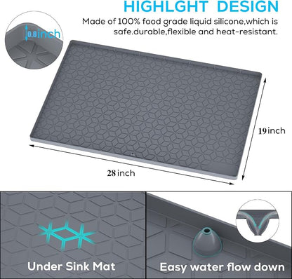 Under Sink Mat for Kitchen, Silicone Waterproof Liner, Flexible Organizer Tray - Image 2