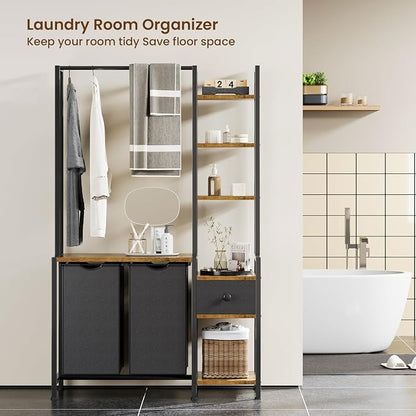 Laundry Hamper with Shelf, 5 Tiers Tall Laundry Basket Sorter with 2 Pull-Out - Image 6