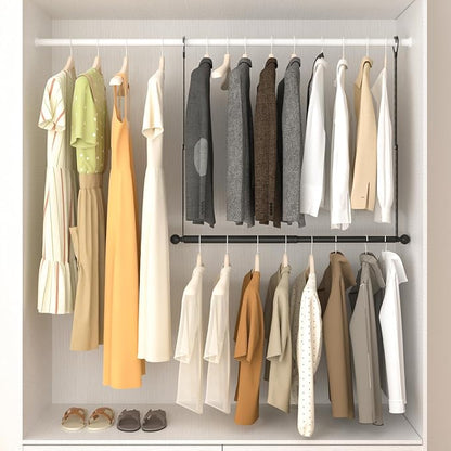 SUTINE Closet Rods for Hanging Clothes, Adjustable Closet Extender Hanging Rod - Image 4