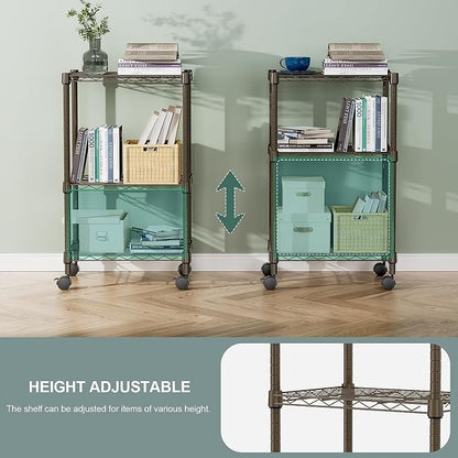 3 Tier Shelf Metal Storage Shelves Wire Rack Closet Organizers - Image 6