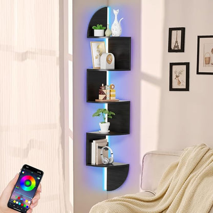 Corner Shelf, 5 Tier Bookshelf by Waipfaru