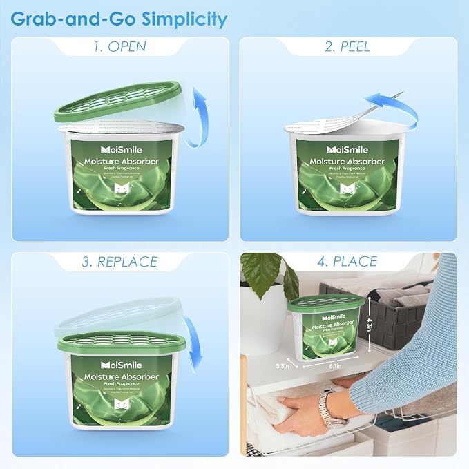 Moisture Absorbers 12 Pack, Fresh Fragrance Closet Dehumidifier - Image 9