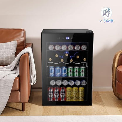 COWSAR Beverage Refrigerator 145 Can Wine Cooler Freestanding Mini Fridge Small - Image 5