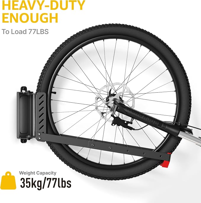 monTEK Swivel Bike Wall Mount, No Heavy Lifting Required Bike Wall Mount - Image 6