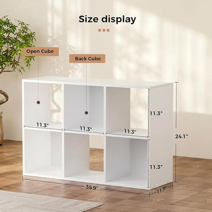 LUCKLIFE 6-Cube Storage Organizer, Stackable Modular Bookcase Shelf - Image 2