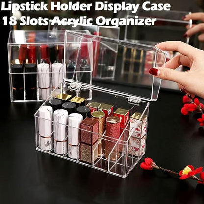Lipstick Holder Display Case, 18 Slots Acrylic Organizer - Image 4