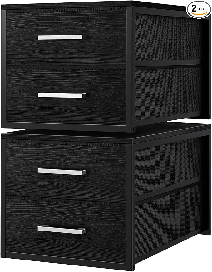 BOLUO Stackable Storage Drawers Narrow Closet Organizers and Storage Fabric by BOLUO