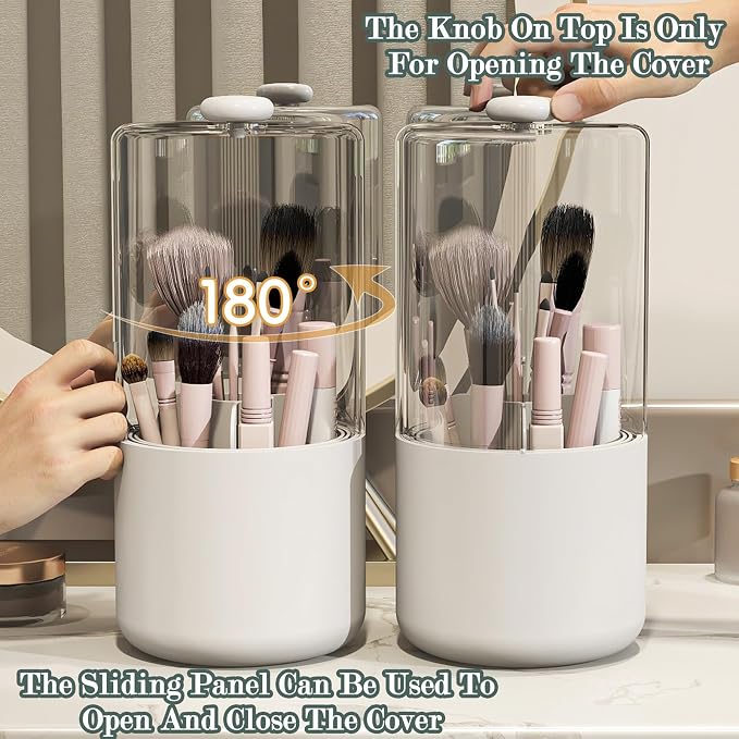 Makeup Brush Holder with Dustproof Cover - Image 4