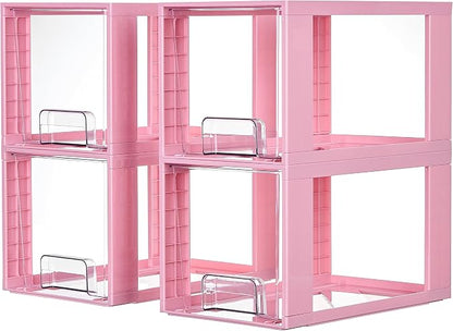 Vtopmart 4 Pack Large Stackable Storage Drawers, Easily Assemble Acrylic by Vtopmart