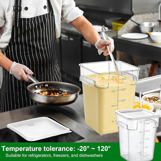 FoldTier 2 Pieces Square Food Storage Containers Polycarbonate Clear food - Image 5
