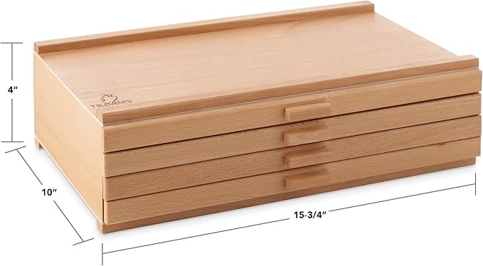 7 Elements 10 Drawer Wooden Artist Storage Supply Box - Image 3