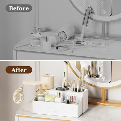 Acrylic Hair Dryer Holder with Drawer, Bathroom Organizer Countertop Drawers - Image 6