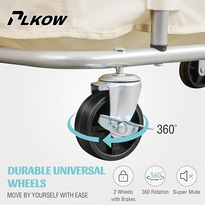PLKOW Laundry Cart with Wheels 320L Large Rolling Laundry Cart - Image 5