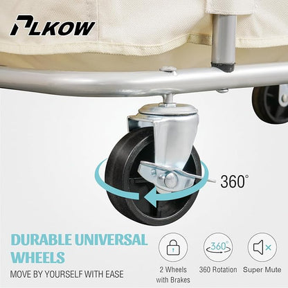 PLKOW Laundry Cart with Wheels 320L Large Rolling Laundry Cart - Image 5