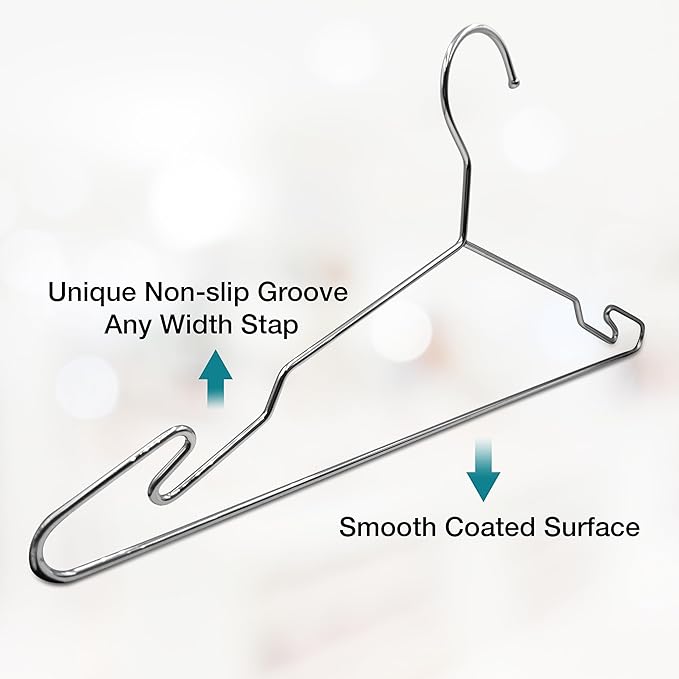Chrome Metal Hangers, Heavy Duty Clothes Hangers - Image 5