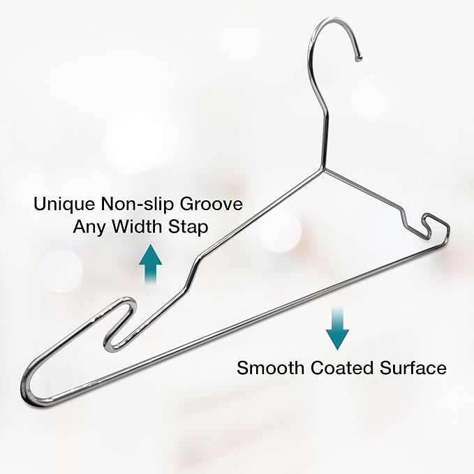 Heavy Duty Metal Hangers with Unique Hook Design Durable & Sturdy Coat Hangers - Image 3