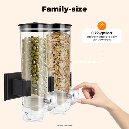 2 Pack Cereal Dispensers, Cereal Containers Storage, Wall-mounted Food Dispenser - Image 4
