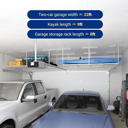 FLEXIMOUNTS 4x8 Overhead Garage Storage Rack, Adjustable Organization System - Image 4