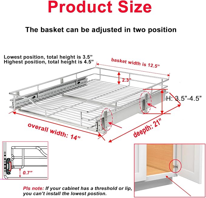DINDON Pull Out Cabinet Organizer, Pull Out Drawers - Image 3
