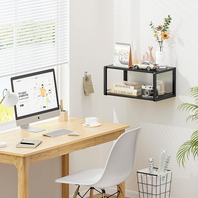 Floating Nightstand, Wood Bedside Shelf Wall Mounted Nightstand - Image 7
