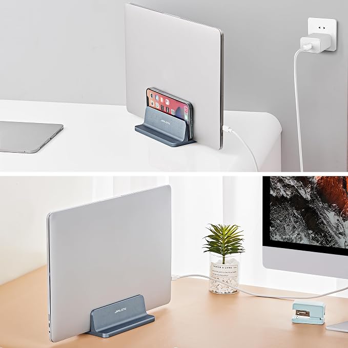 JARLINK Vertical Laptop Stand, Adjustable Aluminum Desktop Holder, Space-saving - Image 7