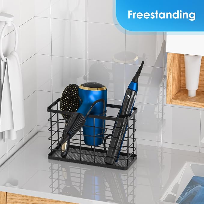 Hair Tool Organizer, Dryer Holder, 3 in 1 Blow Bathroom Organizer Wall - Image 6