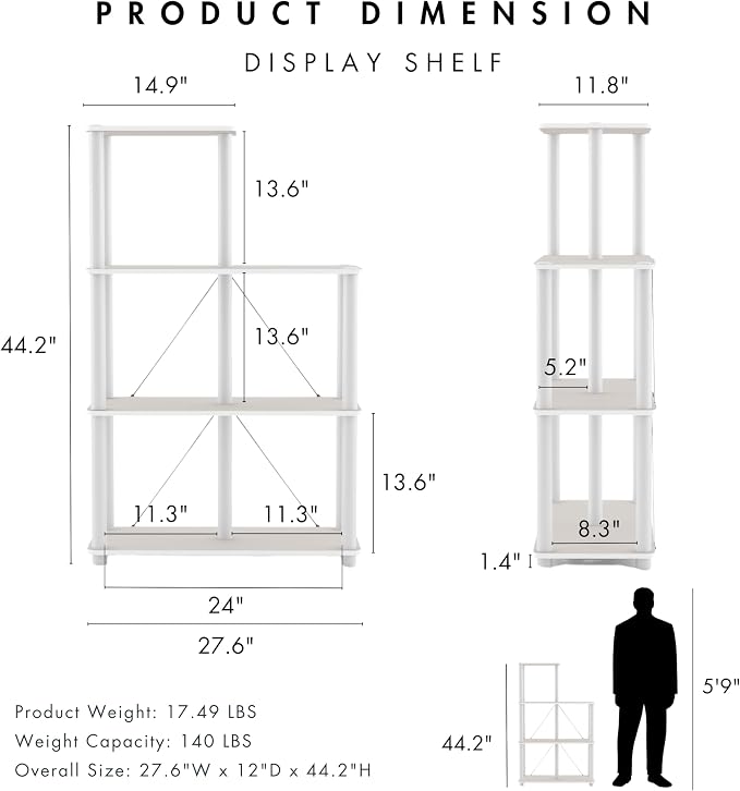 Homes: Inside + Out Apexa Modern 5-Cube Ladder Shelving Units, Collectibles - Image 3