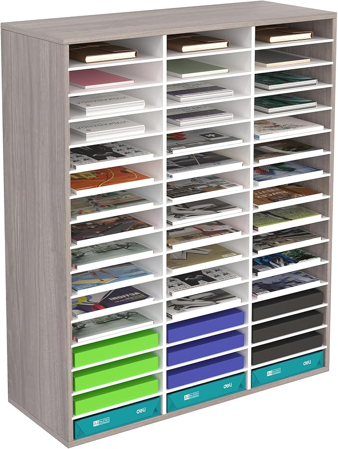 TQVAI Literature Organizer, Heavy Duty 48 Compartments Countertop Mail Organizer by TQVAI