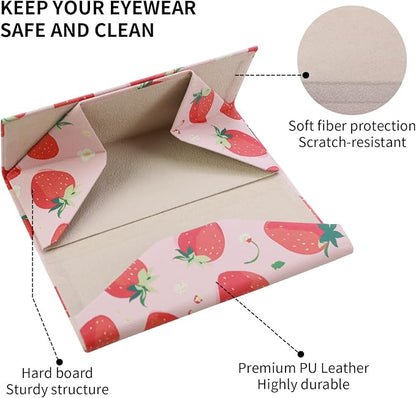 Foldable Glasses Case, Magnetic PU Leahter Sunglasses Case, Cute Hard Shell - Image 5