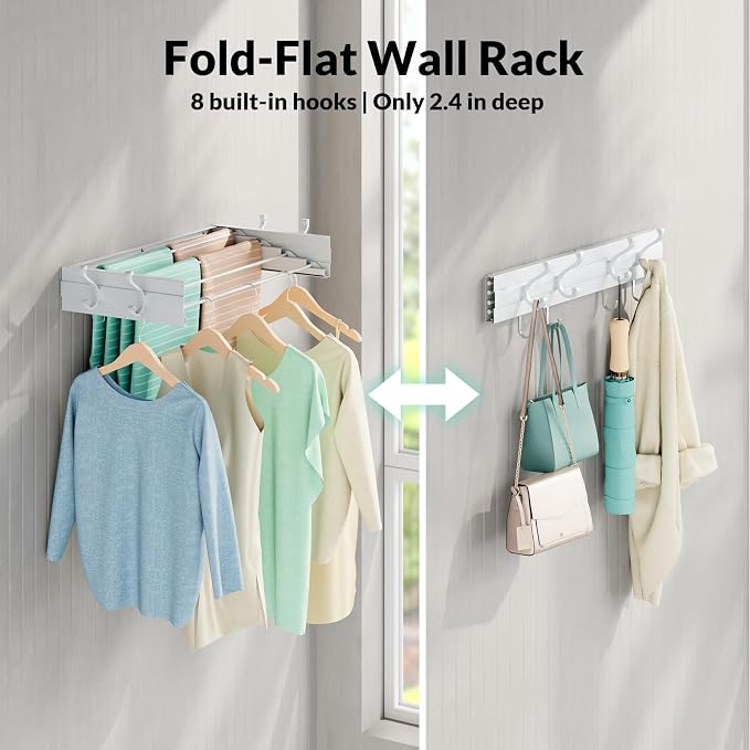 BAKON Wall Mounted Foldable Clothes Drying Rack - Image 6