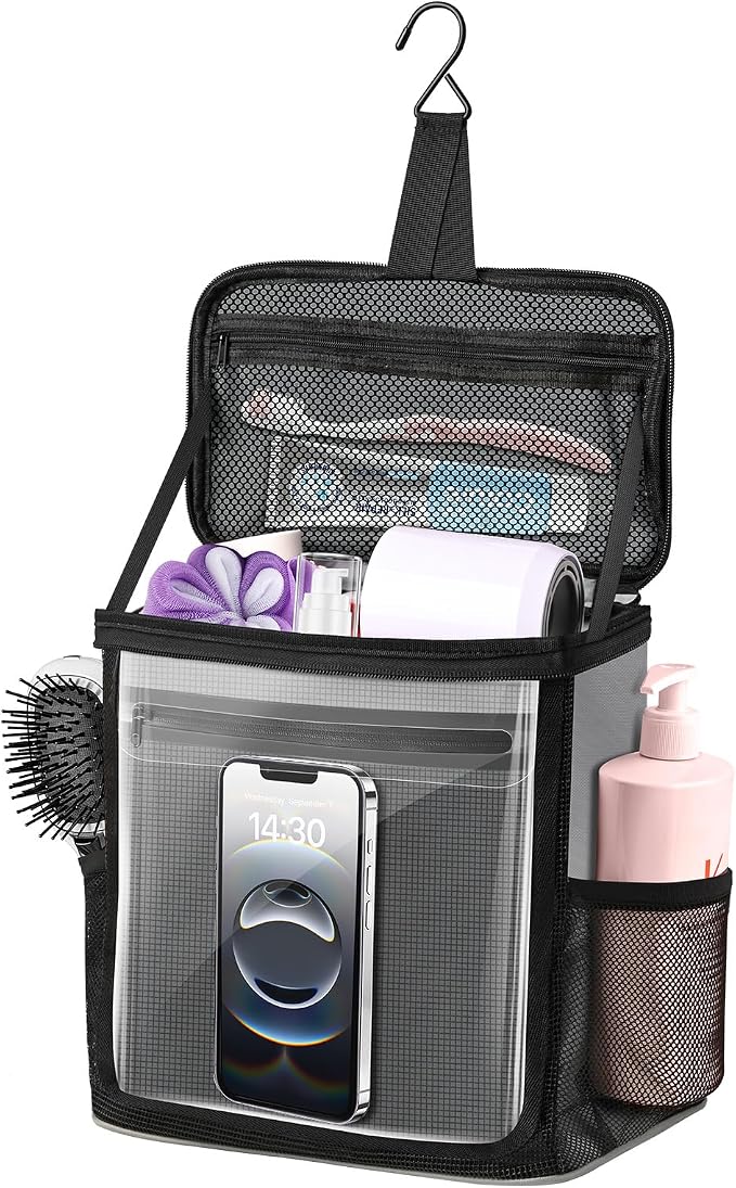 Portable Hanging Shower Caddy, Large Capacity Travel Toiletry Bag by Kebrela