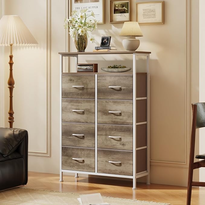 DUMOS Tall 8 Drawer Dresser for Bedroom, Storage Chest of Drawers Cabinet | - Image 2