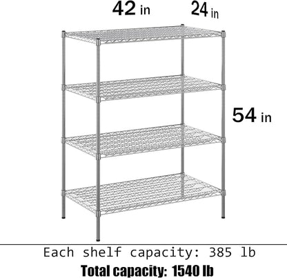 24" Deep x 42" Wide x 54" Height Wire Shelving Kit | 4-Tier | NSF Commercial - Image 3