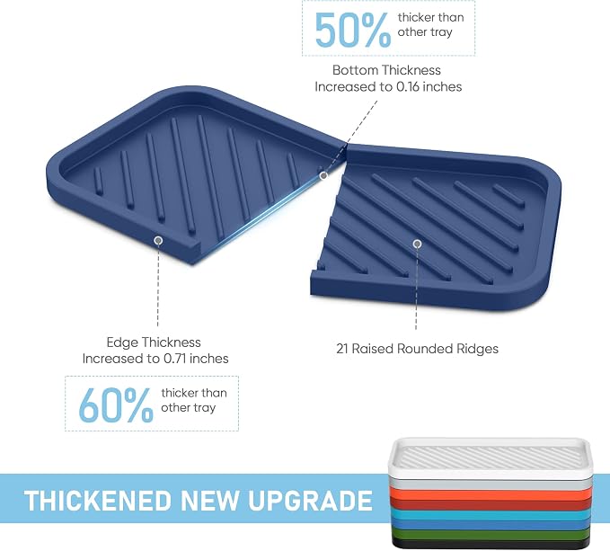 EG-SIPRO Silicone Sponge Holder, Large 10" Kitchen Sink Organizer Tray Kitchen - Image 2