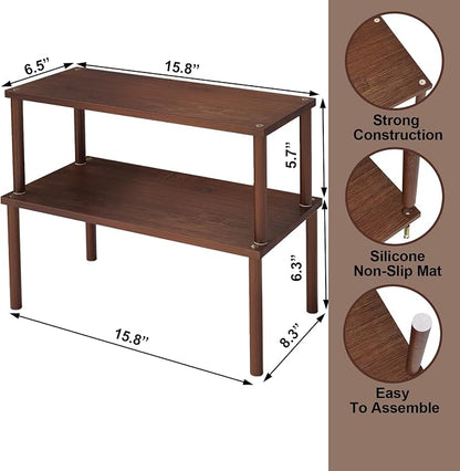 Cabinet Organizer Shelf, Kitchen Counter Shelves, Bamboo Spice Rack Countertop - Image 6
