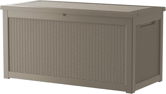 320 Gallon Resin Deck Box, Waterproof Outdoor Storage Box by Unknown