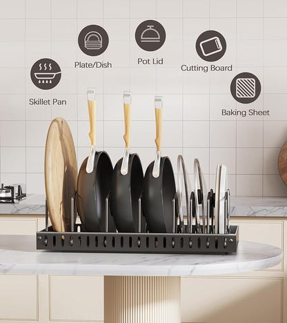 Pull Out Pots and Pans Organizer Under Cabinet, Sliding Lid Holder and Pan Rack - Image 6