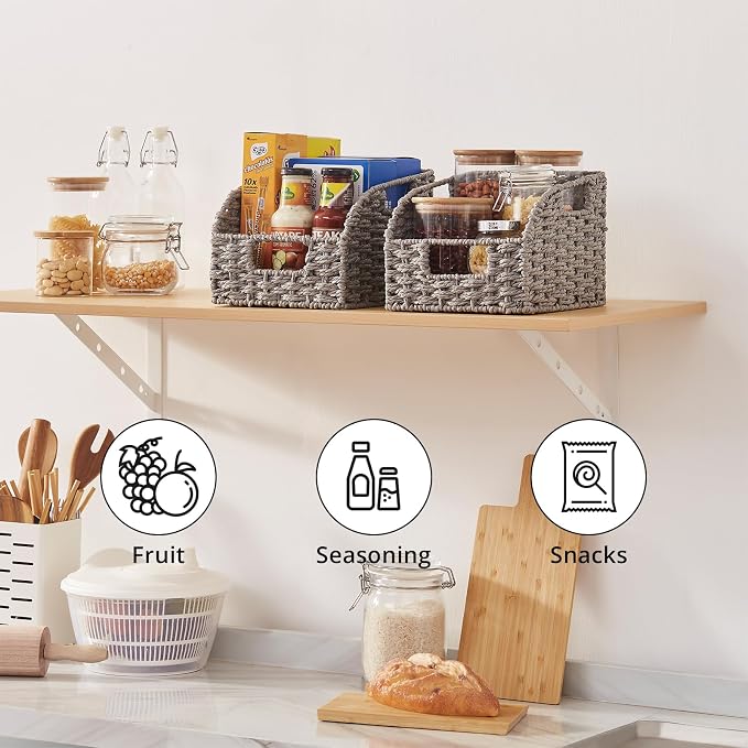 OIAHOMY Pantry Baskets for Organizing, Paper Rope Baskets - Image 7