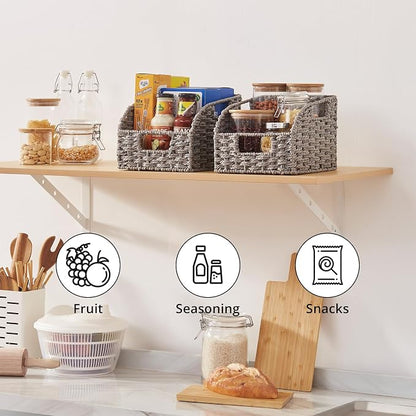 OIAHOMY Pantry Baskets for Organizing, Paper Rope Baskets - Image 7