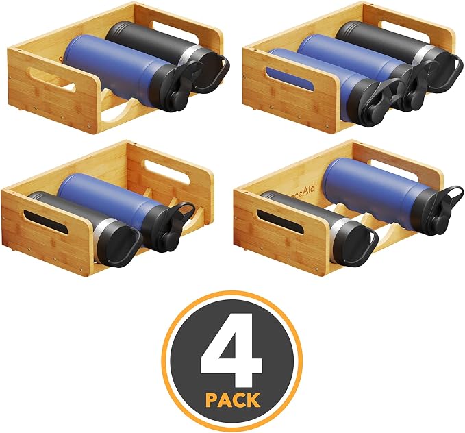 SpaceAid Bamboo Water Bottle Organizer - Image 6