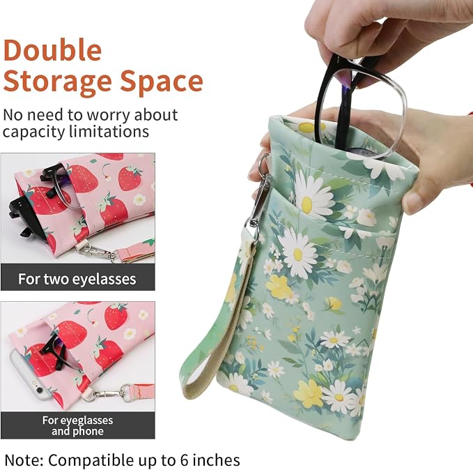Double Eyeglass Case Soft Dual Glasses Case - Image 6