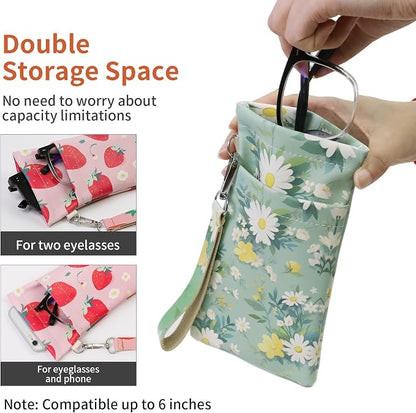 Double Eyeglass Case Soft Dual Glasses Case - Image 6