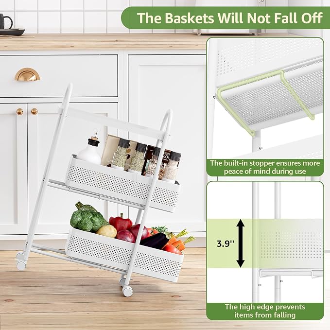 KINGRACK 3-Tier Slim Storage Cart - Image 3