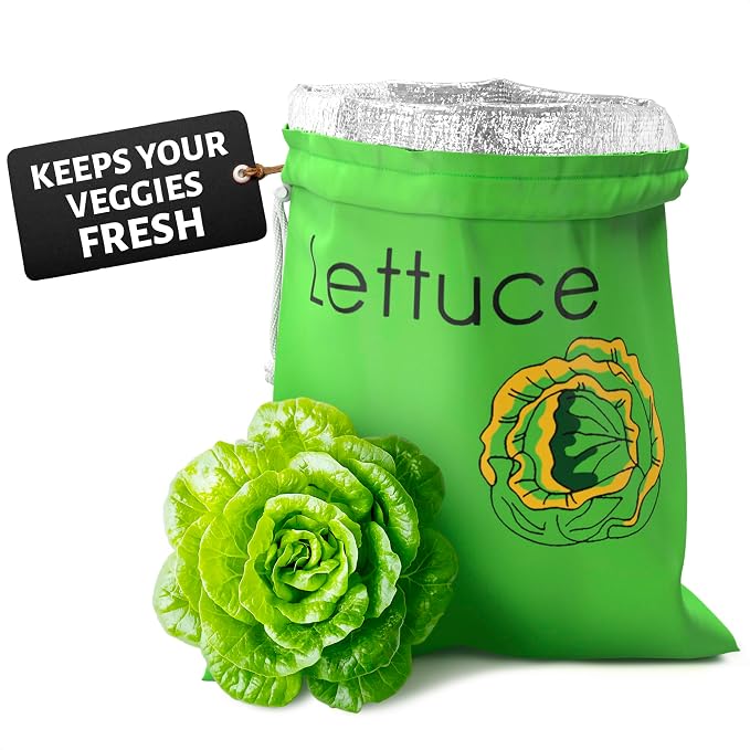 Lettuce Keeper for Refrigerator – 3-Layer Reusable Produce Storage Bags by VIKROM