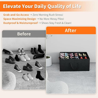 Aokeyee 2 Pack Shoe Organizer for Closet, Large Shoe Storage Box Fits up to 48 - Image 5